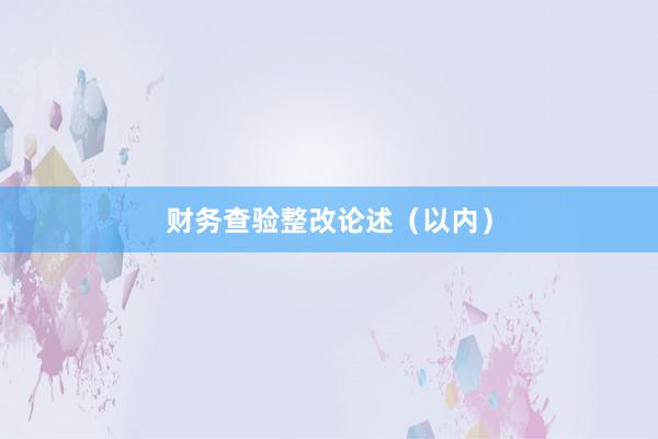 财务查验整改论述（以内）